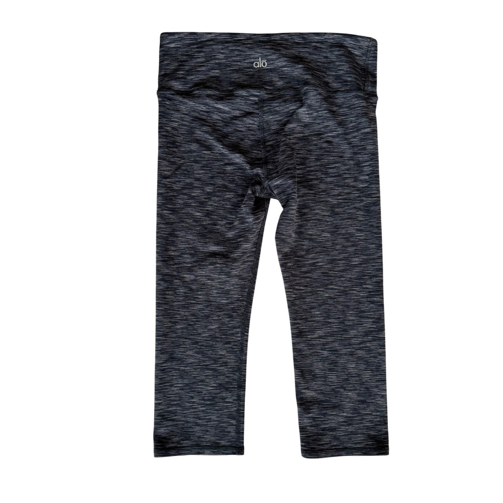 Alo Yoga High Rise Airbrush Capri Womens Space Dye Cropped Leggings Black White